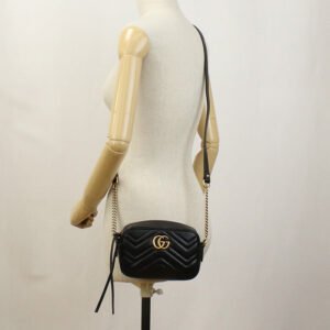 GUCCI 448065 DTD1T 1000 GG Marmont Quilted mini bag Shoulder Bag leather Women | AlmaBagz