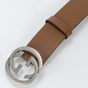 GUCCI 546389 BGH0N G belt Interlocking Wide belt leather/metal Brown unisex | AlmaBagz