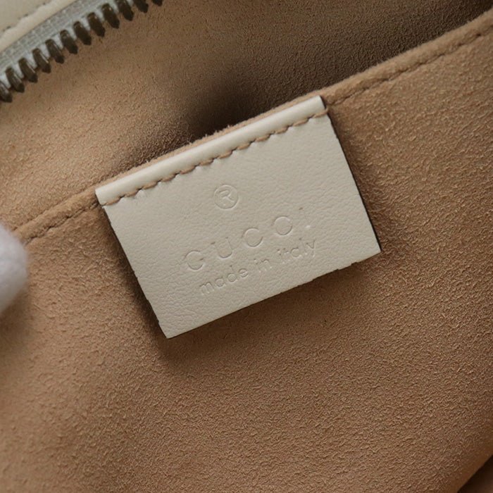GUCCI 447632 Small Shoulder Bag GG Marmont Diagonal sling leather white Women | AlmaBagz - Image 5