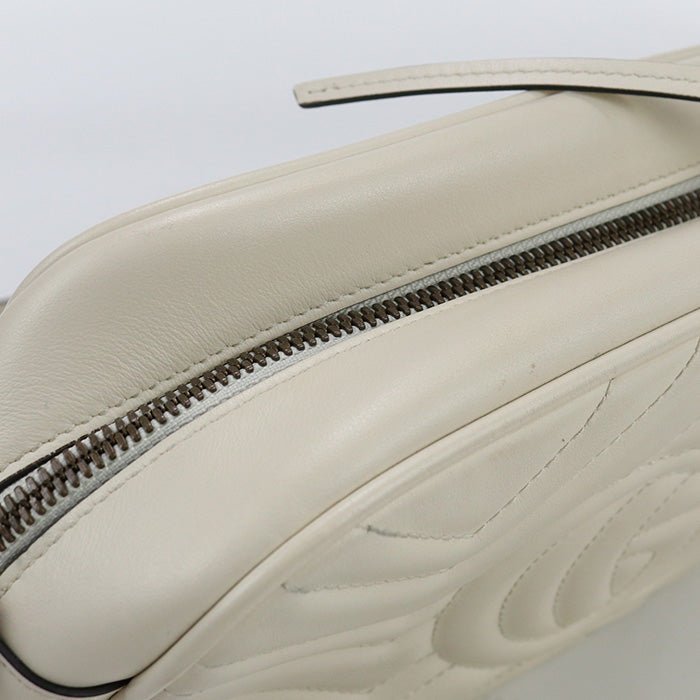 GUCCI 447632 Small Shoulder Bag GG Marmont Diagonal sling leather white Women | AlmaBagz - Image 7