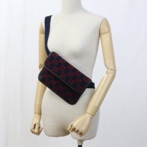 GUCCI 598181 Belt bag GG wool body bag wool navy Women | AlmaBagz