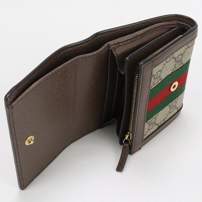 GUCCI 598662 96IWG 8745 GG wallet Ofidia Bi-fold wallet Supreme beige Women | AlmaBagz - Image 2