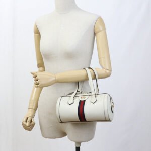 GUCCI GU84088 small boston bag Ofidia Mini Boston leather white Women | AlmaBagz