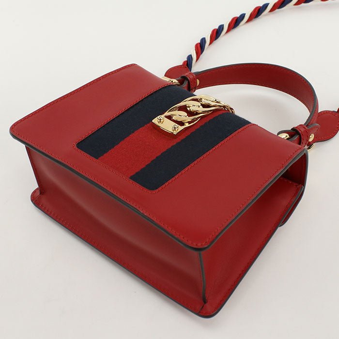 GUCCI 470270 2WAY handbag Silvi Handbag Shoulder bag leather Red Women | AlmaBagz - Image 3