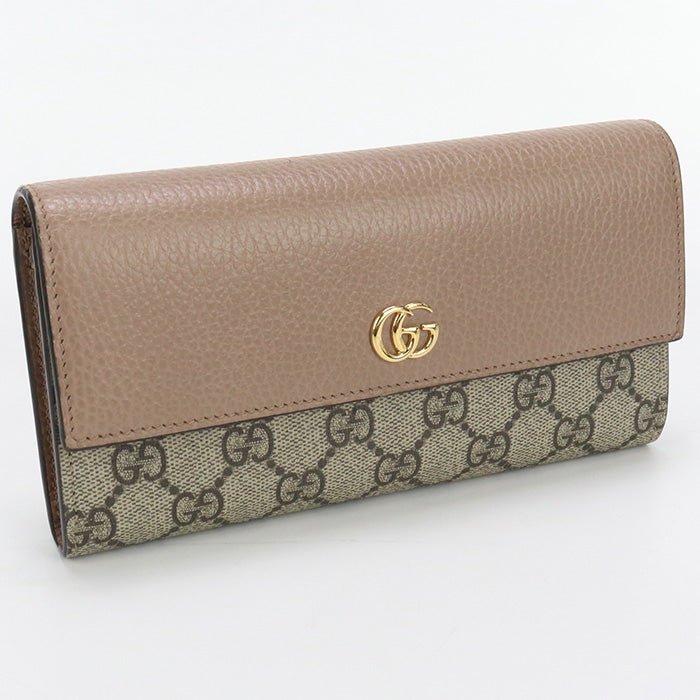 GUCCI 456116 17WAG 5788 Bicolor Continental Long wallet GG Supreme beige Women | AlmaBagz - Image 9