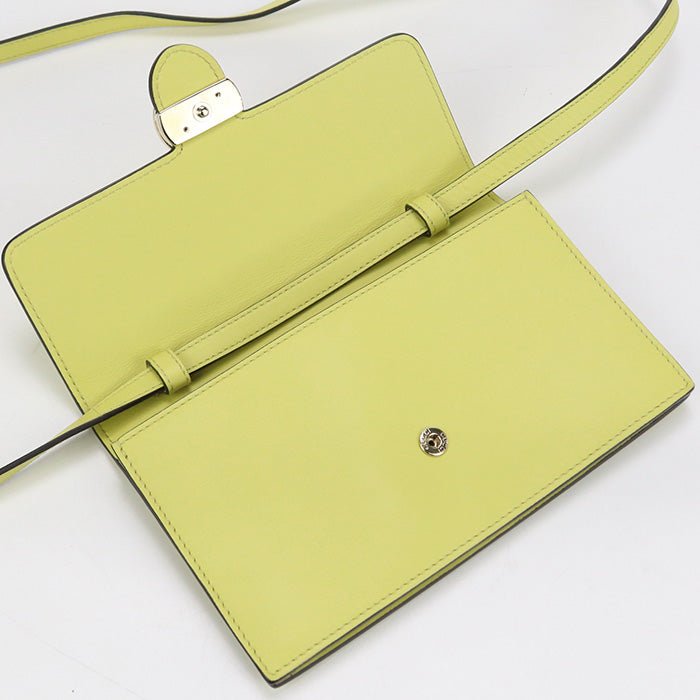 GUCCI 369664 Interlocking G Shoulder wallet Chain wallet leather yellow Women | AlmaBagz - Image 7