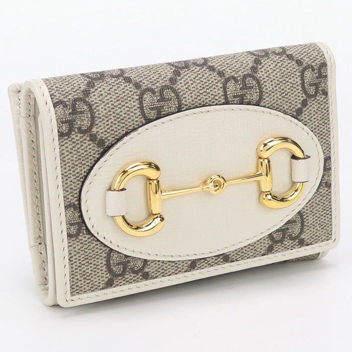 GUCCI 644462 Tri-fold wallet Gucci Horsebit 1955 GG Supreme/leather beige Women | AlmaBagz - Image 9