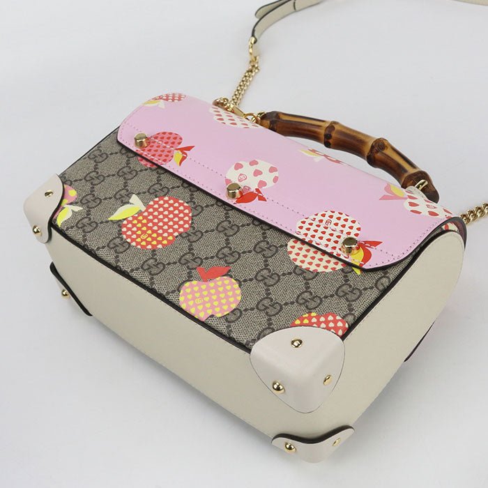 GUCCI 603221 Bamboo 2WAY Handbag shoulder bag Padlock GG Supreme multicolor Women | AlmaBagz - Image 3
