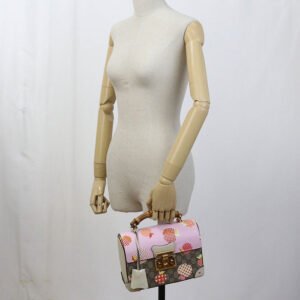 GUCCI 603221 Bamboo 2WAY Handbag shoulder bag Padlock GG Supreme multicolor Women | AlmaBagz