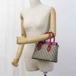 GUCCI 453117 Handbag GG Supreme 2WAY handbag PVC, leather multicolor Women | AlmaBagz