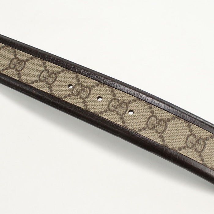 GUCCI 142931 belt Interlocking G Men's belt GG Supreme Canvas, leather beige mens | AlmaBagz - Image 3