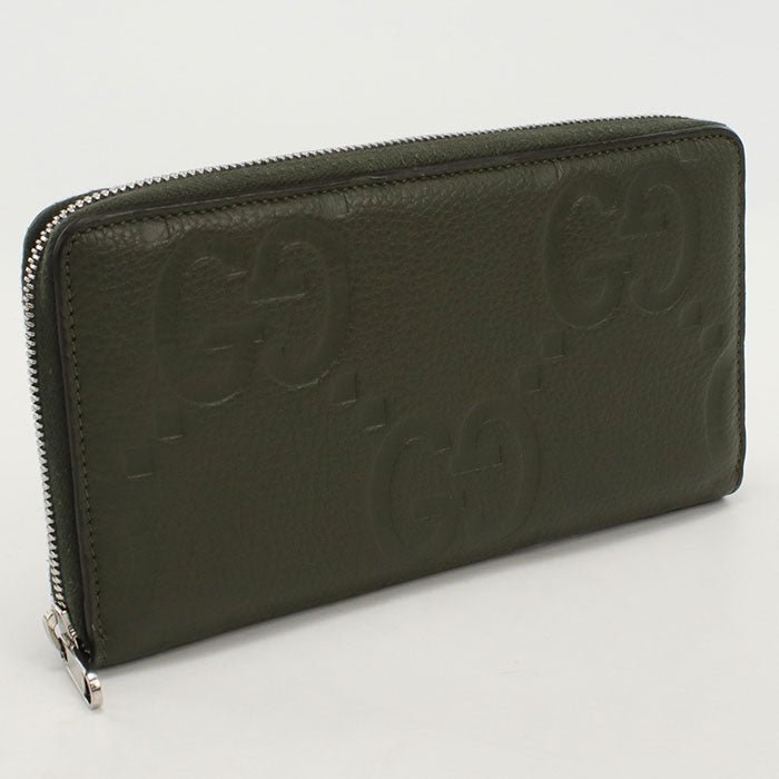 GUCCI 739482 organizer Jumbo GG PurseZip Around leather Khaki mens | AlmaBagz - Image 6
