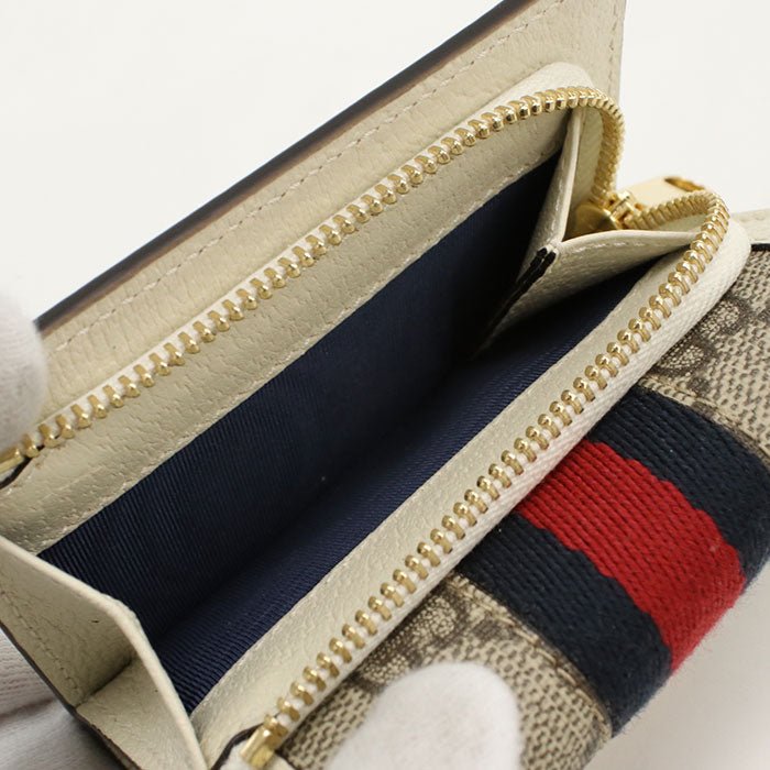 GUCCI 644334 Tri-fold wallet Ofidia GG Supreme/leather Beige Women | AlmaBagz - Image 4