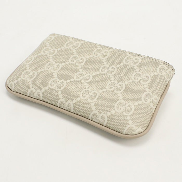 GUCCI 772321 Coin case GG Supreme Coin Pocket GG Supreme Canvas Women beige | AlmaBagz