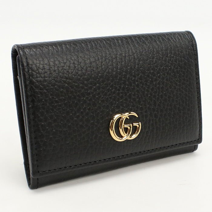 GUCCI 739525 Card Case Double G name card holder leather black Women | AlmaBagz - Image 5