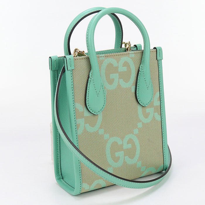 GUCCI 671623 Tote Bag Jumbo GG 2WAY Mini Tote Bag GG canvas, leather beige Women | AlmaBagz - Image 6
