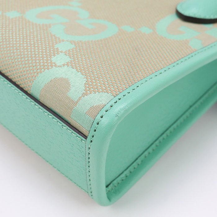 GUCCI 671623 Tote Bag Jumbo GG 2WAY Mini Tote Bag GG canvas, leather beige Women | AlmaBagz - Image 4