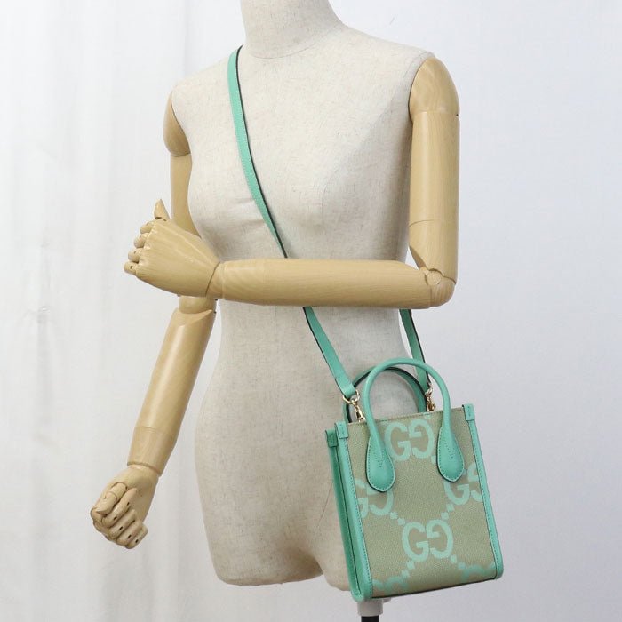 GUCCI 671623 Tote Bag Jumbo GG 2WAY Mini Tote Bag GG canvas, leather beige Women | AlmaBagz