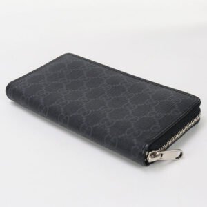 GUCCI 673003 Zip around Interlocking G PurseZip Around GG Supreme black mens | AlmaBagz