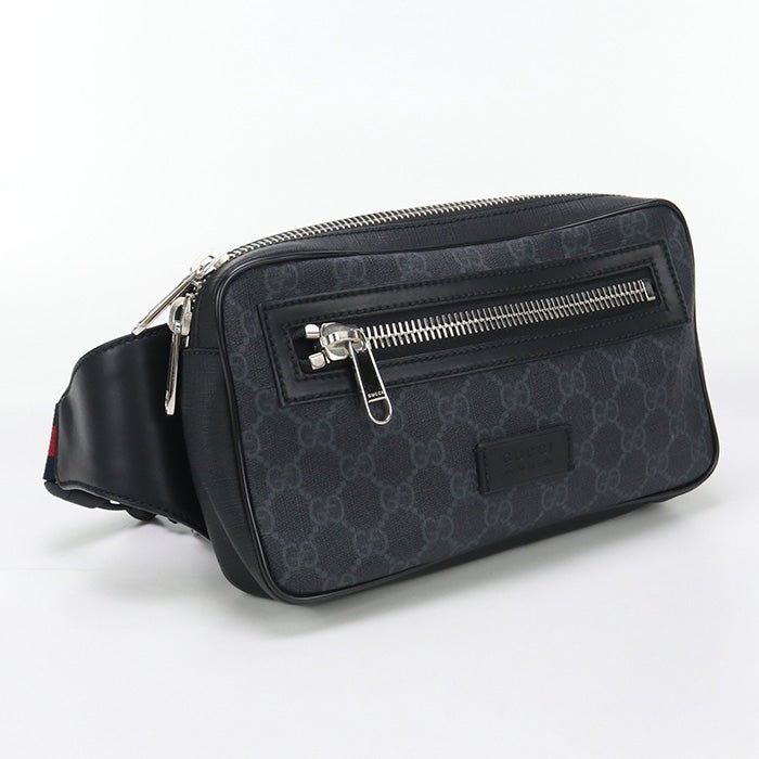 GUCCI 474293 body bag GG Supreme Belt bag/Sling Bag GG Supreme Canvas black mens | AlmaBagz - Image 7