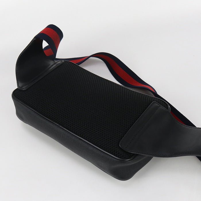 GUCCI 474293 body bag GG Supreme Belt bag/Sling Bag GG Supreme Canvas black mens | AlmaBagz - Image 2