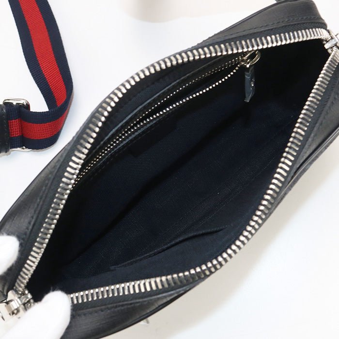 GUCCI 474293 body bag GG Supreme Belt bag/Sling Bag GG Supreme Canvas black mens | AlmaBagz - Image 3