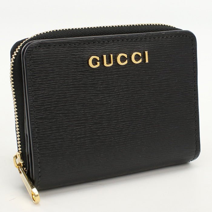 GUCCI 772639 0OP0N 1000 Bi-fold wallet Gucci Script Mini U-shaped zipper wallet leather black unisex | AlmaBagz - Image 6