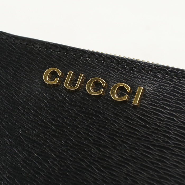 GUCCI 772639 0OP0N 1000 Bi-fold wallet Gucci Script Mini U-shaped zipper wallet leather black unisex | AlmaBagz - Image 5