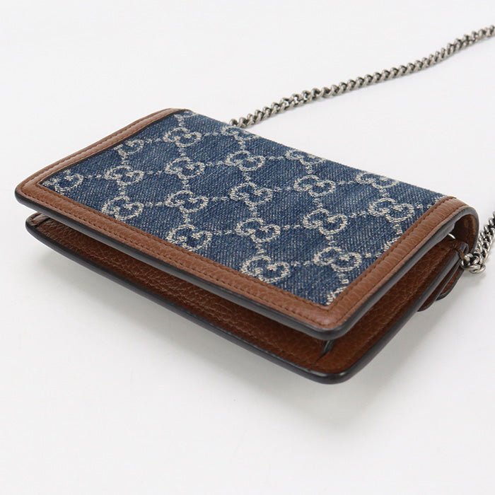 GUCCI 476432 Duonisos Mini 2-Way Bag Shoulder Bag leather, GG denim blue Women | AlmaBagz - Image 2