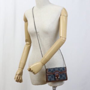 GUCCI 476432 Duonisos Mini 2-Way Bag Shoulder Bag leather, GG denim blue Women | AlmaBagz