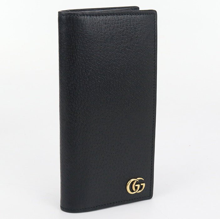 GUCCI 428740 Long wallet GG Marmont Double G Folding long wallet leather black mens | AlmaBagz - Image 5