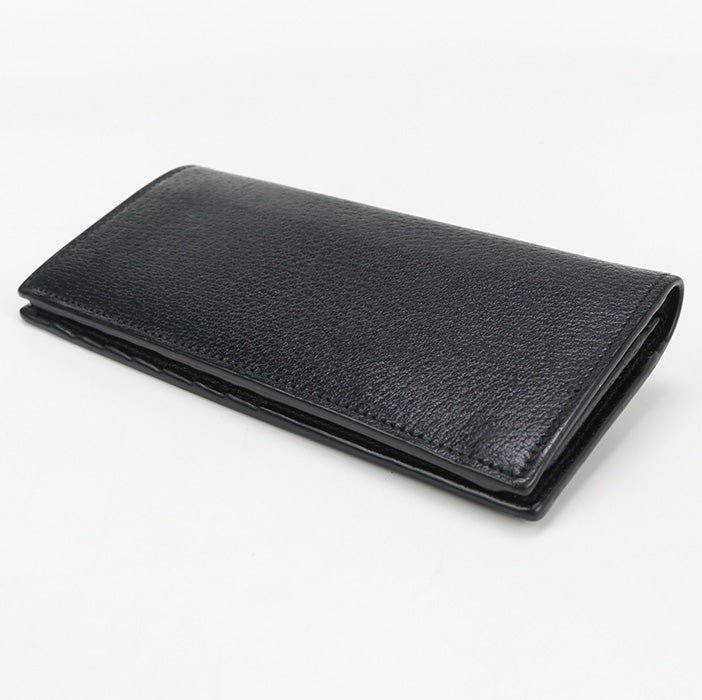 GUCCI 428740 Long wallet GG Marmont Double G Folding long wallet leather black mens | AlmaBagz