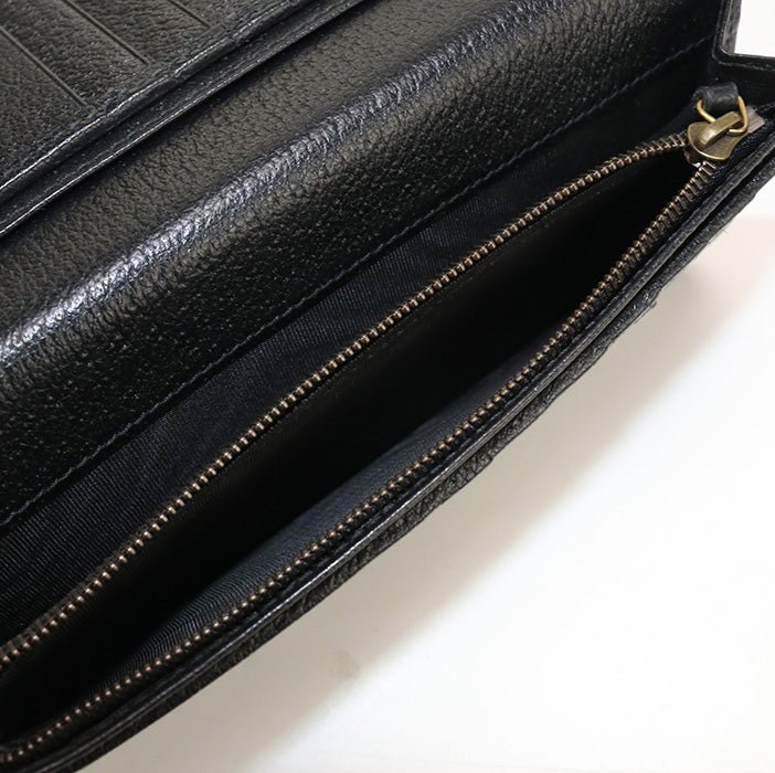 GUCCI 428740 Long wallet GG Marmont Double G Folding long wallet leather black mens | AlmaBagz - Image 3