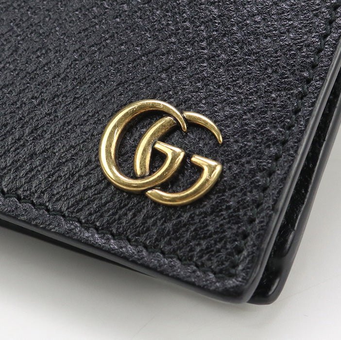 GUCCI 428740 Long wallet GG Marmont Double G Folding long wallet leather black mens | AlmaBagz - Image 4