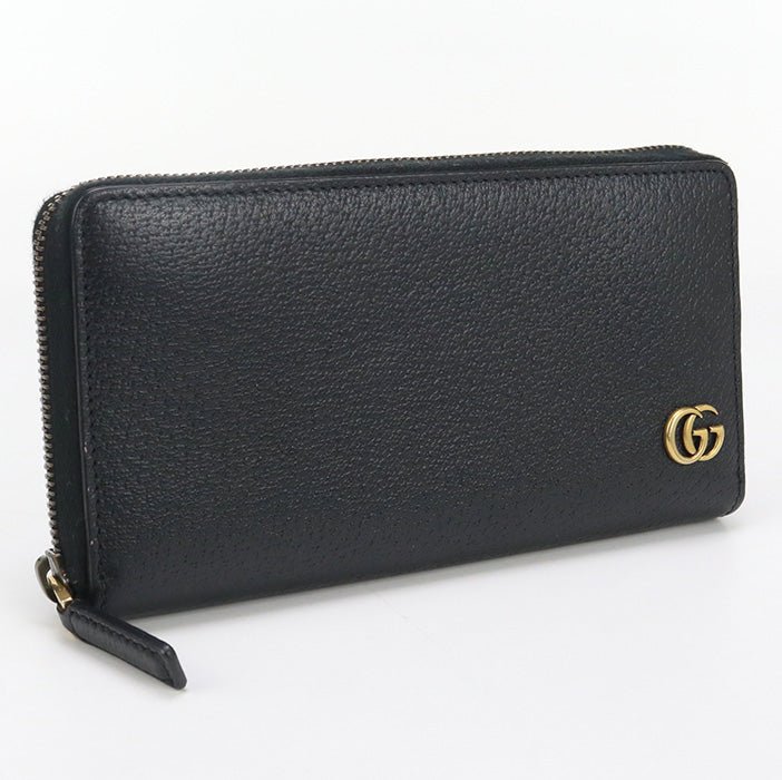GUCCI 428736 Long Wallet GG Marmont Zip around wallet leather black unisex | AlmaBagz - Image 7