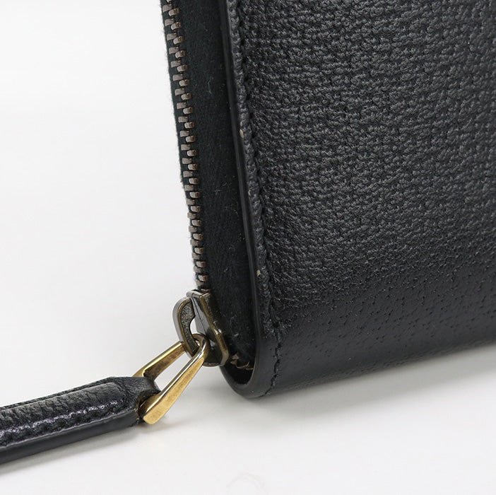 GUCCI 428736 Long Wallet GG Marmont Zip around wallet leather black unisex | AlmaBagz - Image 4