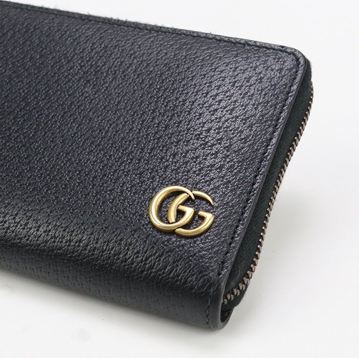 GUCCI 428736 Long Wallet GG Marmont Zip around wallet leather black unisex | AlmaBagz - Image 6