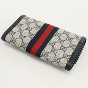GUCCI 523153 GG Continental Ofidia Long wallet GG Supreme Navy Women | AlmaBagz