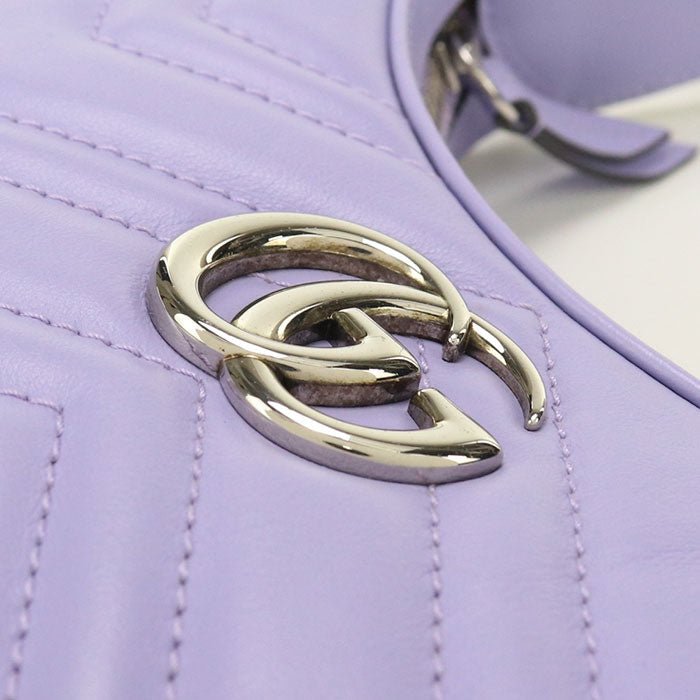 GUCCI 699514 2WAY GG Marmont Handbag leather purple Women | AlmaBagz - Image 7