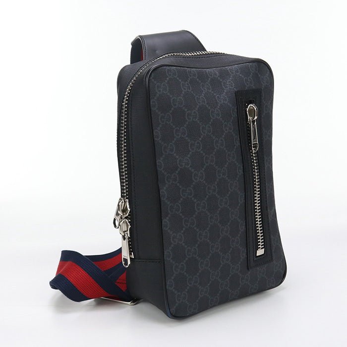 GUCCI 478325 body bag Soft GG Supreme Belt bag GG Supreme Canvas black mens | AlmaBagz - Image 7