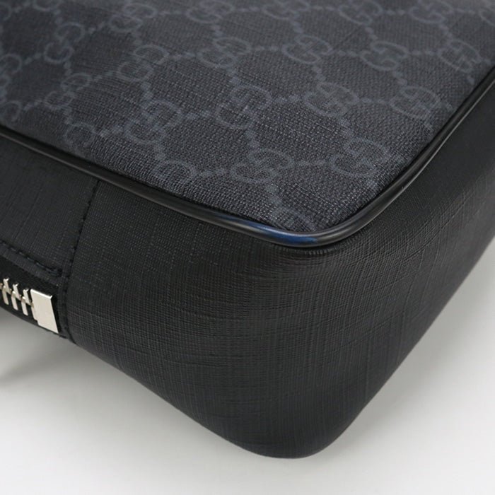 GUCCI 478325 body bag Soft GG Supreme Belt bag GG Supreme Canvas black mens | AlmaBagz - Image 6