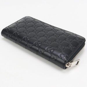 GUCCI 473928 Zip around wallet Dorian PurseZip Around leather Black mens | AlmaBagz