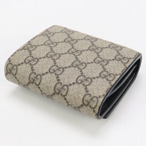 GUCCI GU90429 Bicolor Medium GG Folded wallet GG Supreme Canvas black Women | AlmaBagz