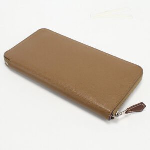 HERMES Azap Long Silk Inn PurseZip Around Epsom brown Women | AlmaBagz