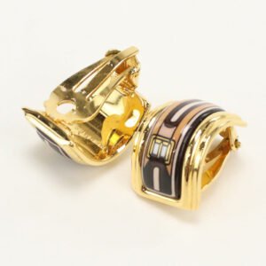 HERMES Emaille Earring metal Gold Women | AlmaBagz