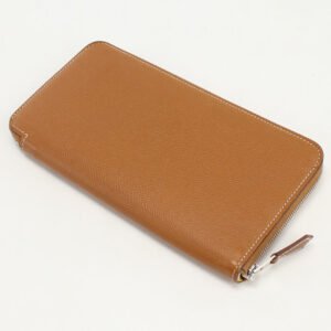 HERMES Azap Long Silk Inn PurseZip Around long wallet Epsom brown Women | AlmaBagz