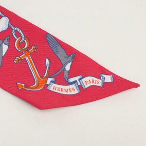 HERMES Scarf Sur mon nuage my cloud Twilly Stall Apparel Fashion accessories silk pink Women | AlmaBagz