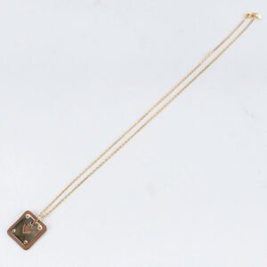 HERMES Necklace Asdukur metal/wood Brown gold Women | AlmaBagz