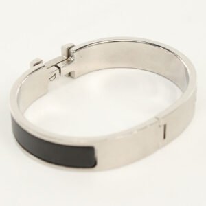 HERMES Bangle Click Clack Click Ash PM Bracelet Thin bangle Palladium Plate Silver Women | AlmaBagz