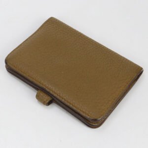 HERMES Dogon compact name card holder Togo brown Women | AlmaBagz